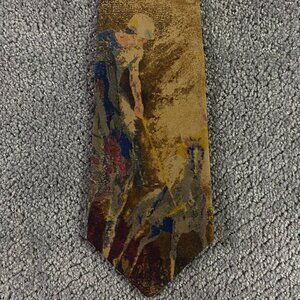 Vintage Polo Ralph Lauren Tie Necktie Silk Equestrian Made in USA Impressionism